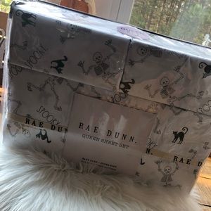 RAE DUNN SKELETON QUEEN SHEET SET